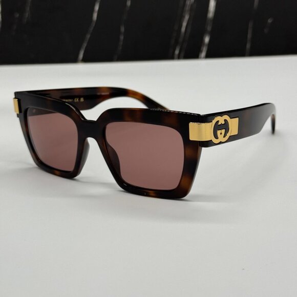 NEW GG1689S 002 GUCCI SUNGLASSES HAVANA WOMEN EYEWEAR GUCCI - Picture 8 of 16
